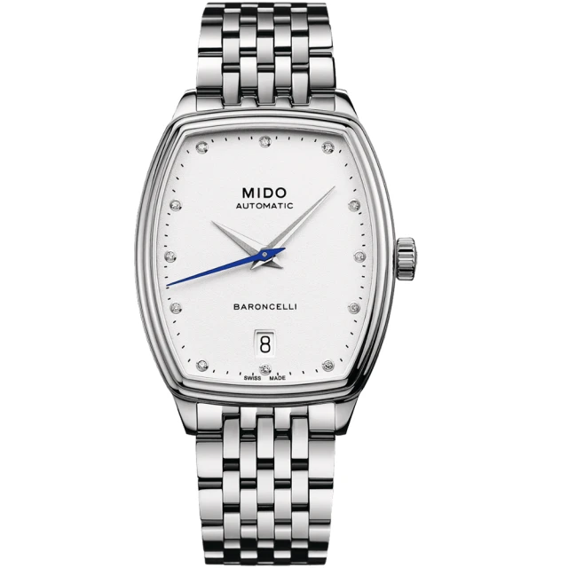 MIDO 美度 官方授權 Baroncelli 永恆系列真鑽酒桶型機械女錶 聖誕節 禮物(M0413071101600)