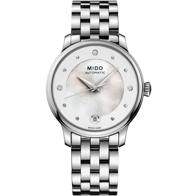 MIDO 美度 官方授權M1 BARONCELLI 永恆系系真鑽機械女錶-34mm 99狂買節(M0392071110600)