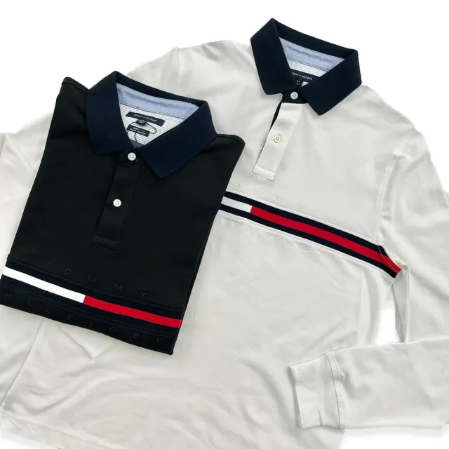 【Tommy Hilfiger】長袖polo衫 現貨 湯米 長袖 大尺碼 polo衫 下擺開衩 平輸品(polo衫9447DG3)
