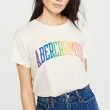 【Abercrombie & Fitch】AF 經典印刷文字大麋鹿短袖T恤-女-米色(經典大Logo必備款 平輸品)