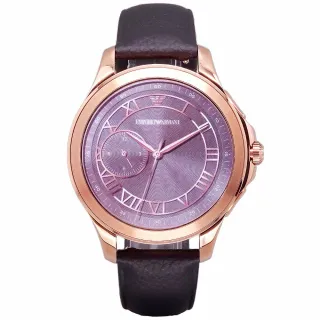 【EMPORIO ARMANI】ARMANI 義大利精品的創舉智能手錶-羅馬玫瑰金+黑皮革-ART5012