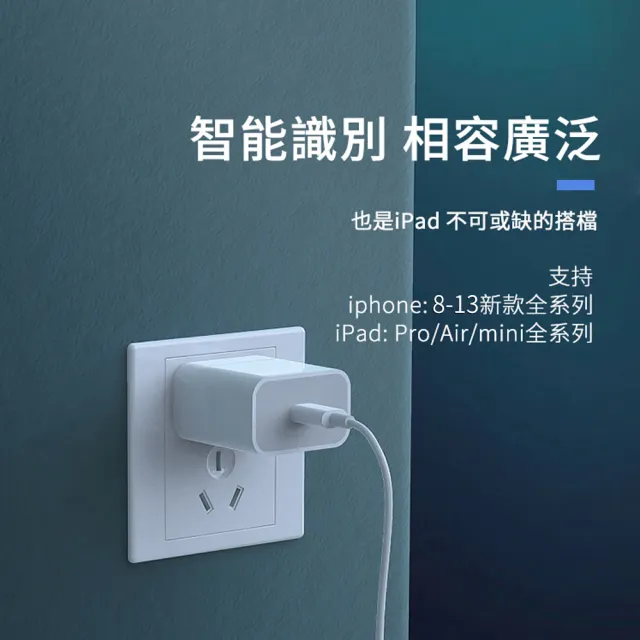 【ANTIAN】iPhone14/13 20W 蘋果PD快充充電器 iphone 充電頭 豆腐頭(贈Type-C轉lighting快充線)