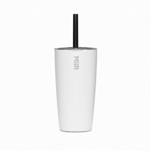 【MiiR】Straw Tumbler 雙層真空 保溫/保冰 吸管上蓋 隨行杯 16oz/473ml(時尚白)