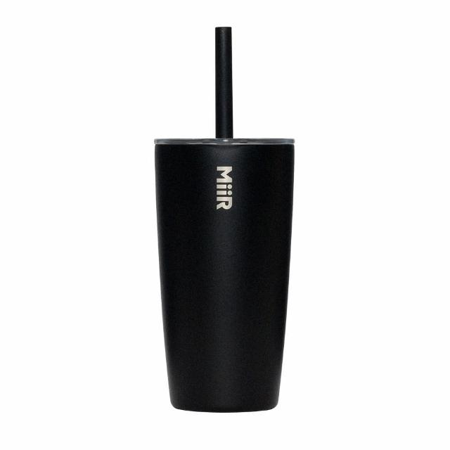 【MiiR】Straw Tumbler 雙層真空 保溫/保冰 吸管上蓋 隨行杯 16oz/473ml(經典黑)