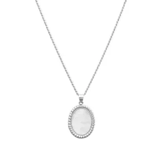 【CINCO】葡萄牙精品 Francesca necklace 925純銀硬幣項鍊 經典珍珠母貝款(925純銀)