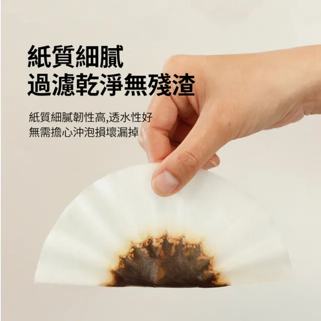 【ANTIAN】100入組 蛋糕型一次性手沖咖啡濾紙 泡茶葉過濾紙 155/185型波紋咖啡濾紙