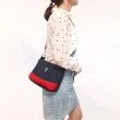 【吉豐洋行】紅藍配色多隔層防潑水斜背包/側背包(搭配可替換圖騰背帶)
