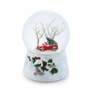 【JARLL 讚爾藝術】銀白色的序章 燈光音樂水晶球(聖誕禮物 交換禮物 聖誕裝飾)