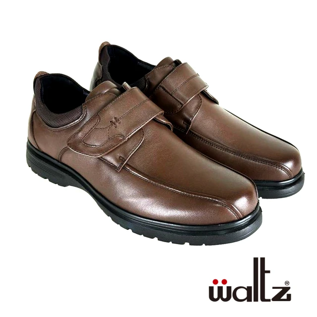 WaltzWaltz 休閒紳士鞋系列 舒適皮鞋 魔鬼氈設計 紳士鞋(4W514092-23 華爾滋皮鞋)