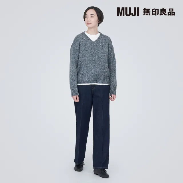 【MUJI 無印良品】女羊毛混氂牛毛混紗V領針織衫(共3色)