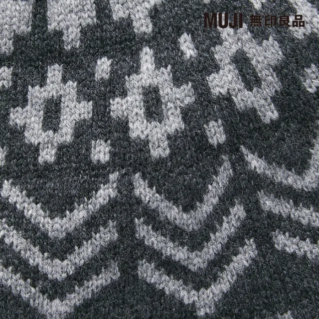 【MUJI 無印良品】男美麗諾羊毛緹花織紋圓領針織衫(共2色)