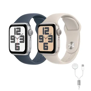 二合一充電線組【Apple 蘋果】Apple Watch SE2 2023 GPS 40mm(鋁金屬錶殼搭配運動型錶帶)