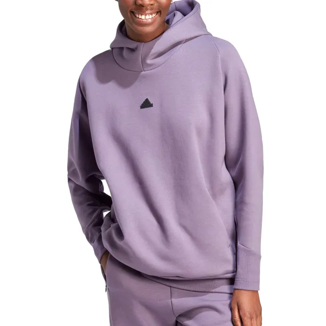 【adidas 愛迪達】W Z.N.E. OH 女款 紫色 運動 休閒 百搭 連帽 帽T 上衣 長袖 IN5123