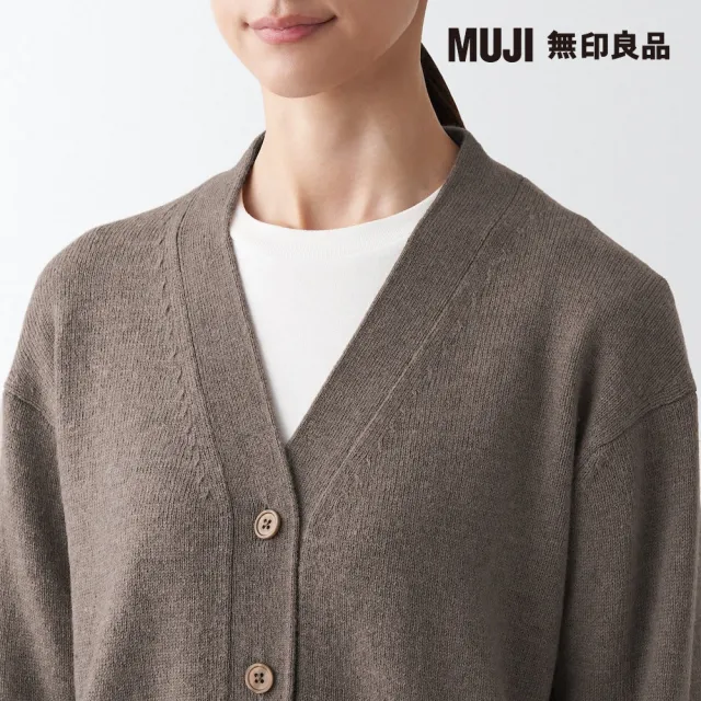 【MUJI 無印良品】女羊毛可水洗中密織V領開襟衫(共7色)