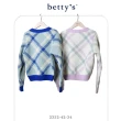 【betty’s 貝蒂思】短版撞色格紋V領開襟毛衣(共二色)