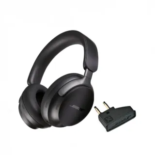 【BOSE】QuietComfort Ultra消噪耳機 黑色+QuietComfort耳機航空適配器
