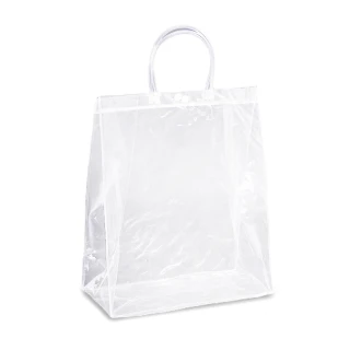 【蕉蕉購物】PVC透明手提袋(塑膠手提袋 袋子 飲料提袋 透明手提包 隨身小包包 小提袋 禮物包裝)