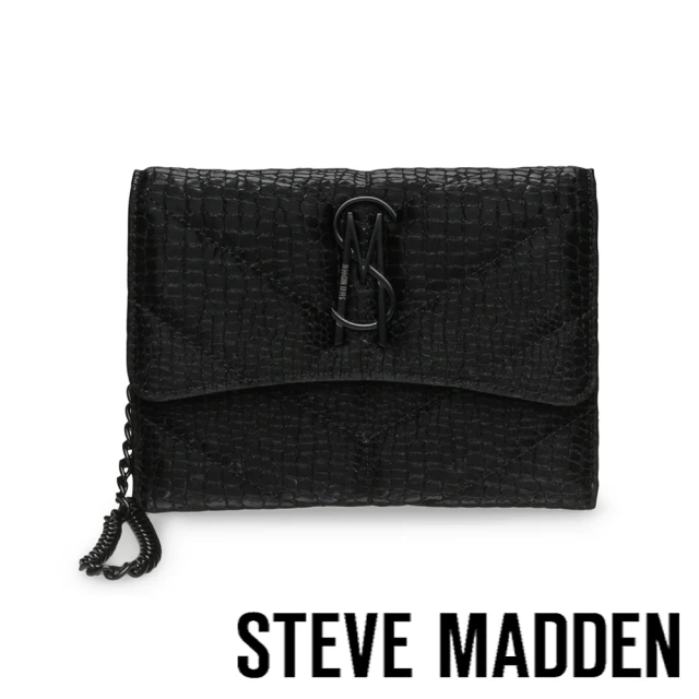 STEVE MADDEN BASHA-C 斜紋皮夾式信封包(黑色)