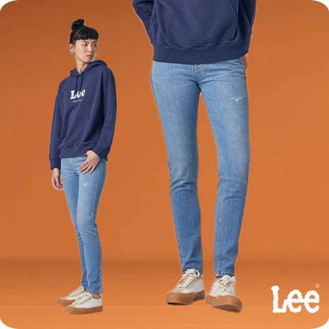 Lee 女裝 牛仔褲 / 409 中腰合身小直筒 淺藍洗水(LB317093098)