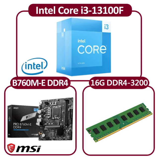 Intel 英特爾 Intel i3-13100F CPU+