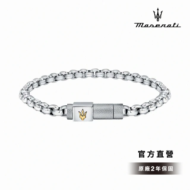 MASERATI 瑪莎拉蒂MASERATI 瑪莎拉蒂 官方直營 Iconic 經典之徽磁吸式不鏽鋼手鍊-銀色 JM223ATK25