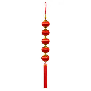 【寶堂居】2入組小紅燈籠7.5cm新年吊飾#102(新春過年掛飾/流蘇開運掛飾/開運招財/入厝/新婚室內裝飾掛件)