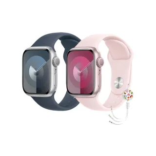 三合一快充組【Apple】Apple Watch S9 GPS 41mm(鋁金屬錶殼搭配運動型錶帶)