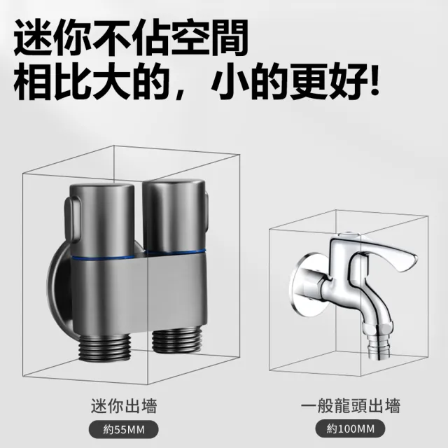 【Nil】一進二出角閥馬桶噴槍套裝 家用婦洗器噴頭 廁所增壓沖洗器(噴水槍 清洗器 沖水器)