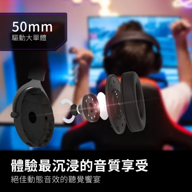 【Brook】無線藍芽親膚耳罩式麥克風耳機  Headset 2.4GHz 3.5mm(超低延遲/久戴也很舒適/多層次重低音)