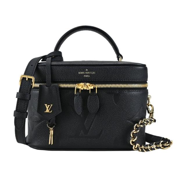 LV LOUIS VUITTON 經典 VANITY 系列 Reverse 帆布皮革飾邊鏈帶手提/斜揹包，時尚與實用兼具的設計，適合日常出勤與休閒場合。精緻的皮革飾邊與鏈帶裝飾，展現品牌高階工藝與獨特風格。輕便易攜，內裡空間充足，完美搭配各種場合。