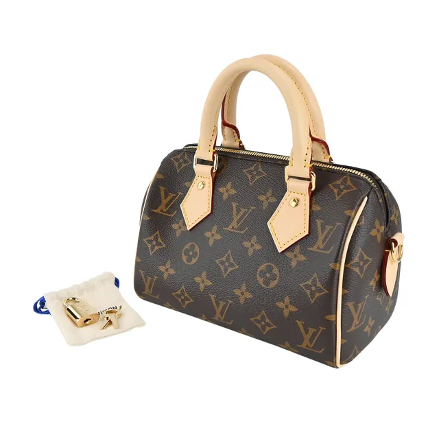 【Louis Vuitton 路易威登】M46234 經典Speedy Bandouliere20帆布手提/斜背波士頓包(黑色)