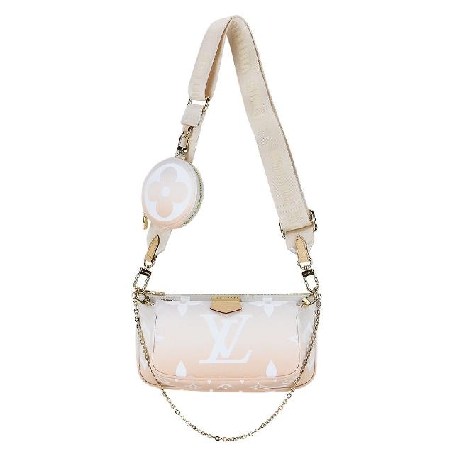 【Louis Vuitton 路易威登】M57634 新款MULTI POCHETTE Accessoires漸層混合式斜背袋(粉)