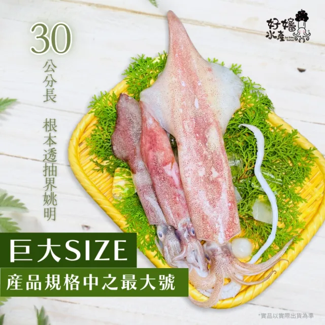 【好嬸水產】急速船凍-30公分好棒棒鮮甜透抽200G