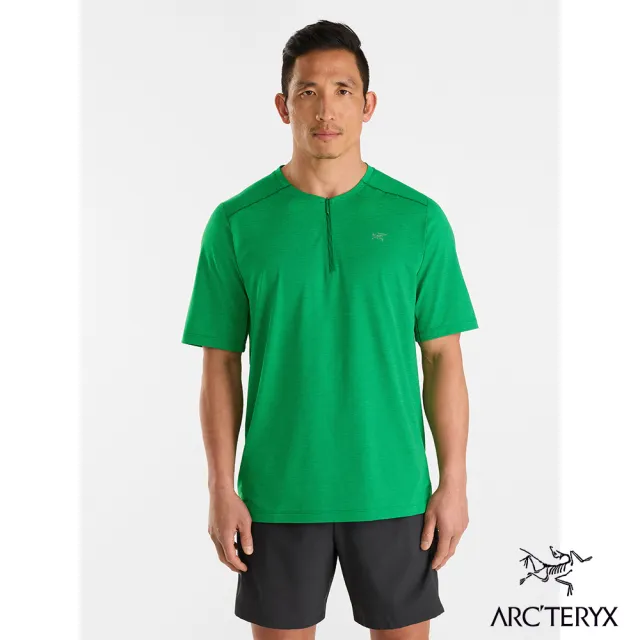 【Arcteryx 始祖鳥官方直營】男 Cormac 1/4 快乾短袖圓領衫(密林雜綠)