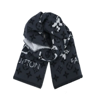 【Louis Vuitton 路易威登】M76377 All You Need 柔軟羊毛混紡圍巾(黑)