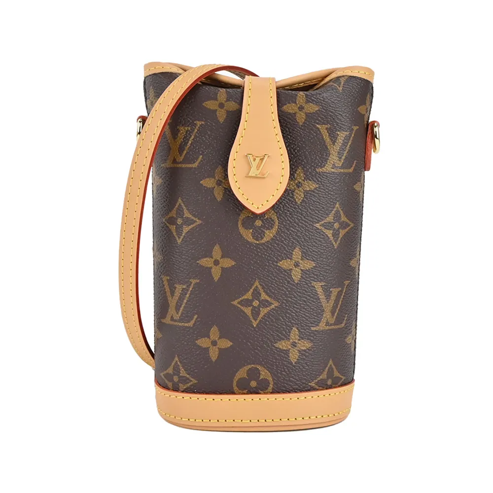 【Louis Vuitton 路易威登】M80874 經典Monogram Fold Me 帆布斜背/圓筒包(迷你/卡其)