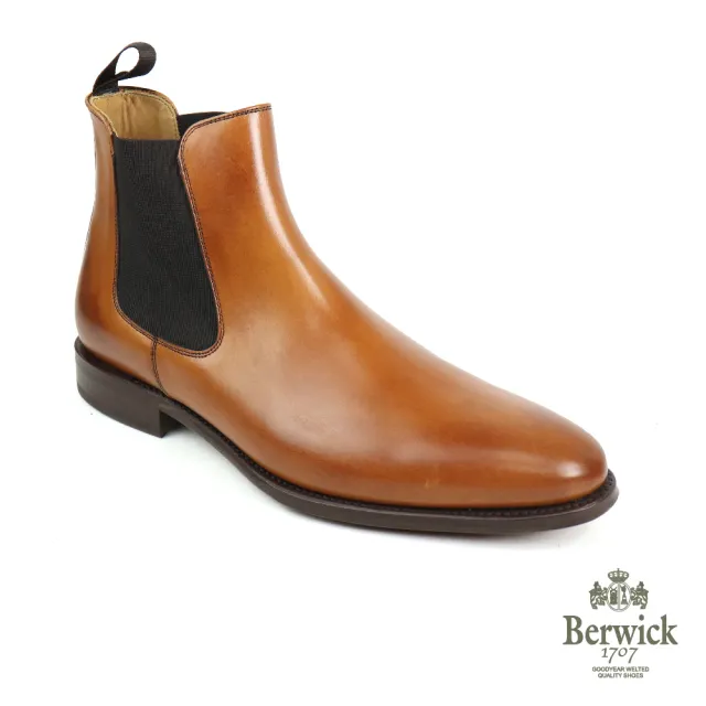 【Berwick】西班牙質感真皮切爾西短靴 棕色(B475A-CUE)