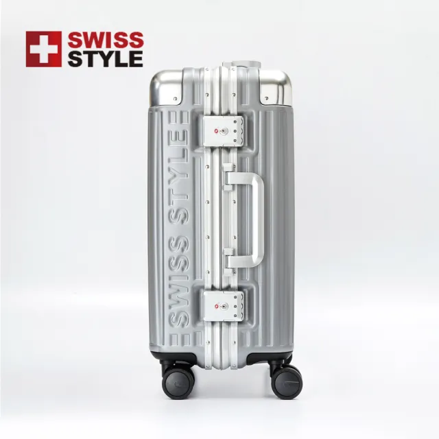 【SWISS STYLE】26吋 Voyager輕奢鋁框行李箱 日本Hinomoto頂規靜音飛機輪 100%PC頂級耐衝擊材質(兩色任選)