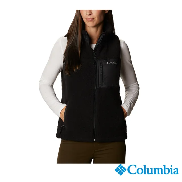 【Columbia 哥倫比亞 官方旗艦】女款-West Bend™防潑刷毛背心-黑色(UXR09680BK/HF)