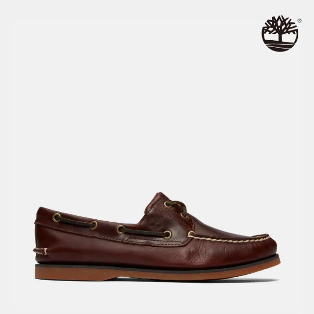 【Timberland】男款深棕色全粒面經典帆船鞋(25077214)