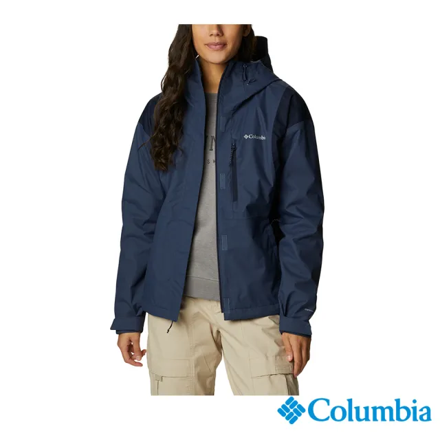 【Columbia 哥倫比亞 官方旗艦】女款-Hikebound™Omni-Tech防水外套-深藍(UWR14300NY/HF)