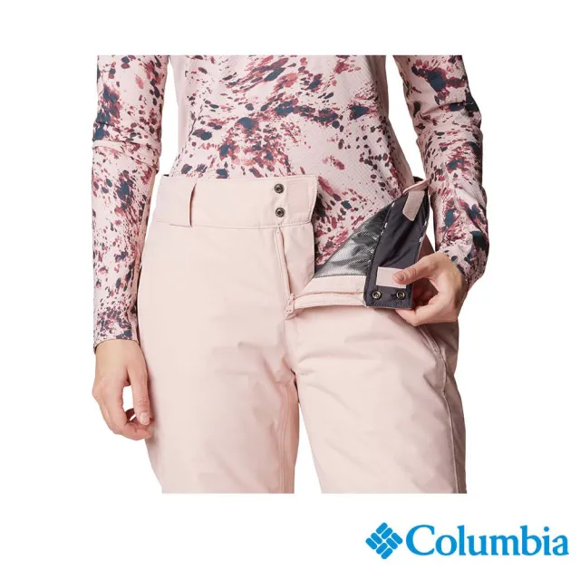 【Columbia 哥倫比亞 官方旗艦】女款-Bugaboo™Omni-Tech防水鋁點保暖雪褲-淺粉色(UWR10680LK/HF)