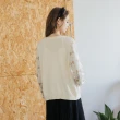 【CUMAR】甜美造型緹花圓領長袖針織外套(粉 米 灰/魅力商品)