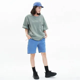 【5th STREET】中性 運動短褲 短褲 工裝短褲 抗uv 牛仔 淺藍(921021)