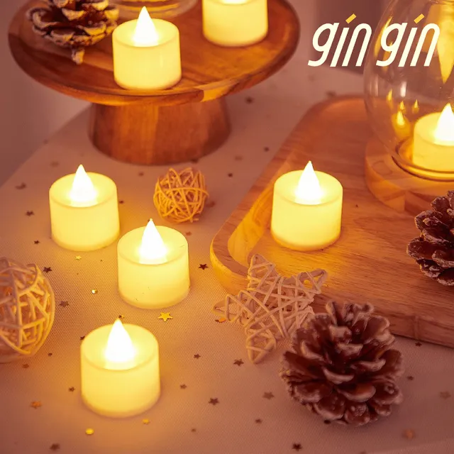 【gin gin】LED 電子蠟燭燈 24入_四款可選 仿真蠟燭(聖誕節裝飾 聖誕燈 求婚佈置 派對佈置 LED蠟燭)