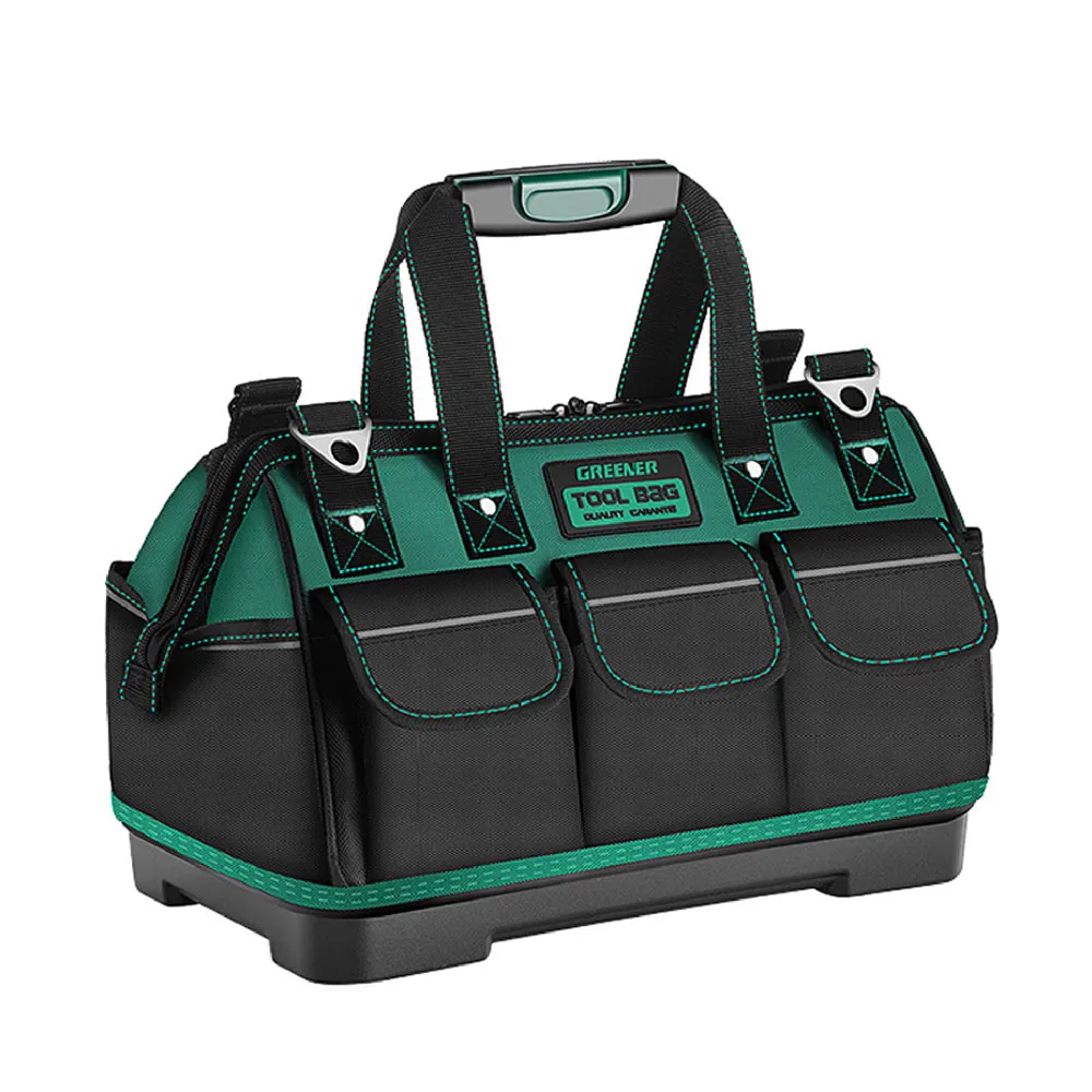 【GREENER】工程塑底工具收納包-18吋(手提工具袋/手提收納袋/帆布工作包/手提工具包/電工專用)