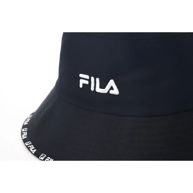 【FILA官方直營】簡約素色筒帽/漁夫帽-黑色(HTY-1200-BK)