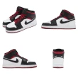 【NIKE 耐吉】休閒鞋 Air Jordan 1 Mid GS 大童 女鞋 黑 白 紅 一代 AJ1(DQ8423-106)