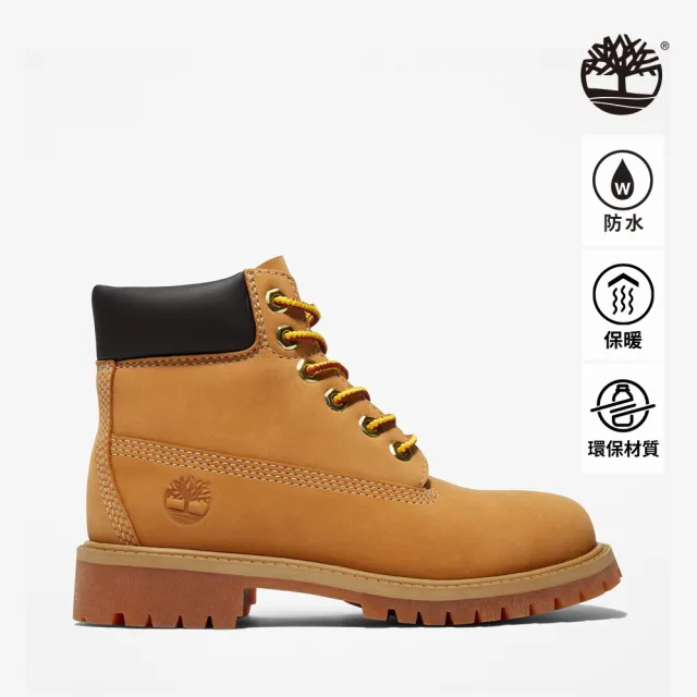 Timberland】童款小麥黃經典防水6吋靴9-13Y(12709713) - momo購物網