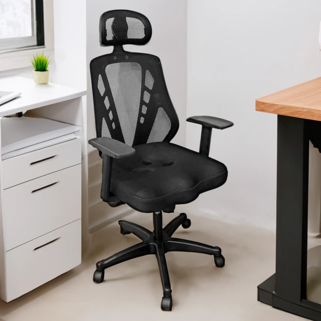 凱堡 歐文流線型透氣三孔成型泡棉電腦椅(高背椅／主管椅／機能